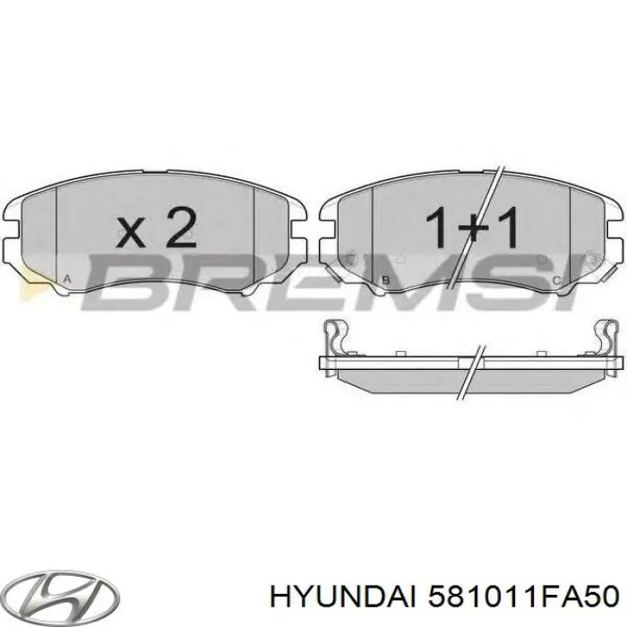 Колодки Hyundai/Kia 581011FA50 цена, от 17.00 USD