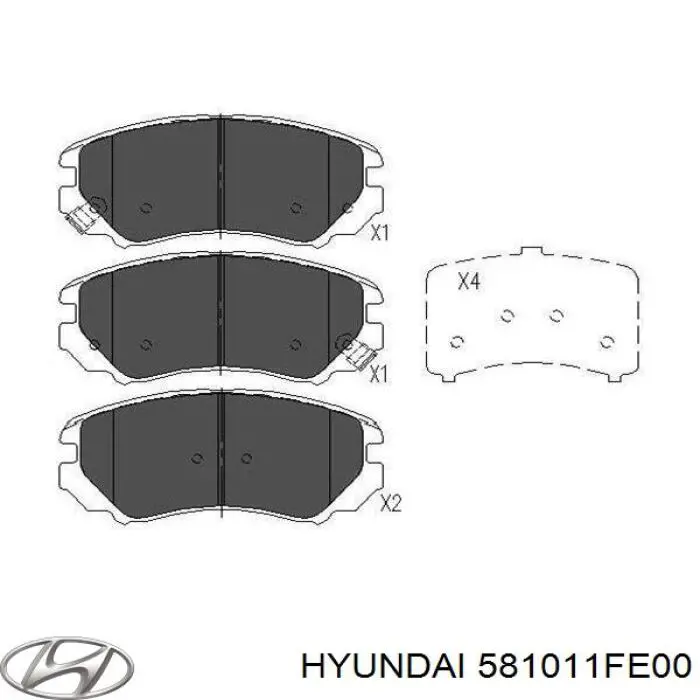 Купить 581011FE00 Hyundai/Kia Колодки тормозные