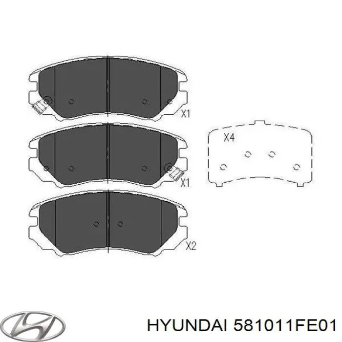 Передние тормозные колодки 581011FE01 Hyundai/Kia