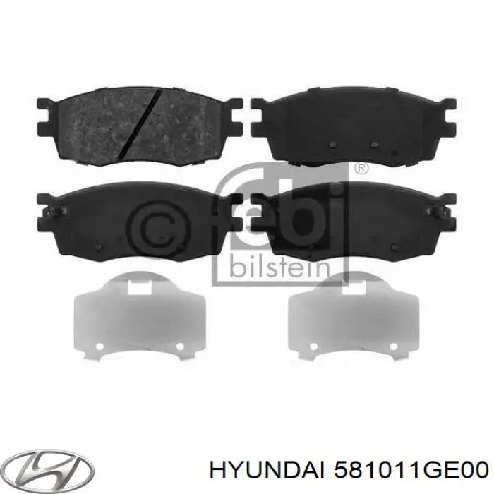 581011GE00 Hyundai/Kia sapatas do freio dianteiras de disco