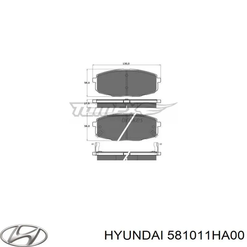 Купить 581011HA00 Hyundai/Kia Колодки тормозные