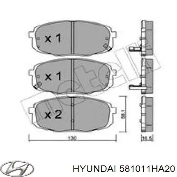 Передние тормозные колодки 581011HA20 Hyundai/Kia