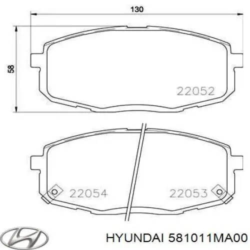 581011MA00 Hyundai/Kia передние тормозные колодки