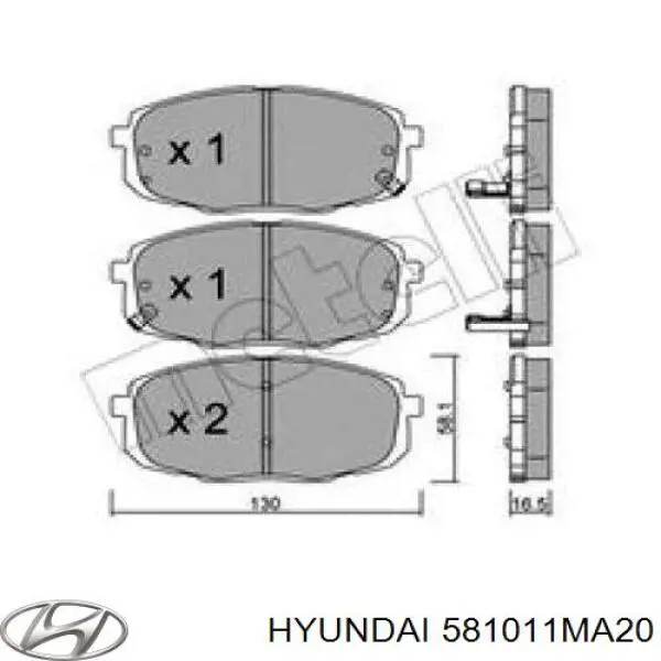 581011MA20 Hyundai/Kia передние тормозные колодки