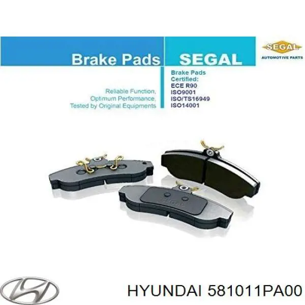 Передние тормозные колодки 581011PA00 Hyundai/Kia