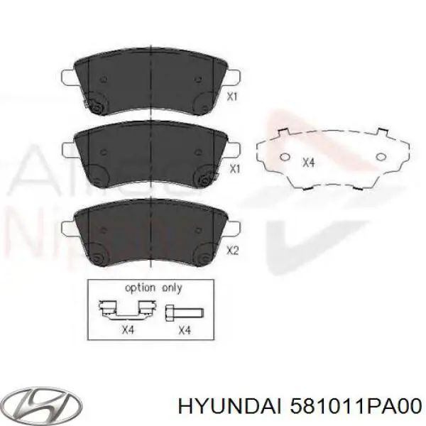 Колодки Hyundai/Kia 581011PA00 цена, от 31.35 USD