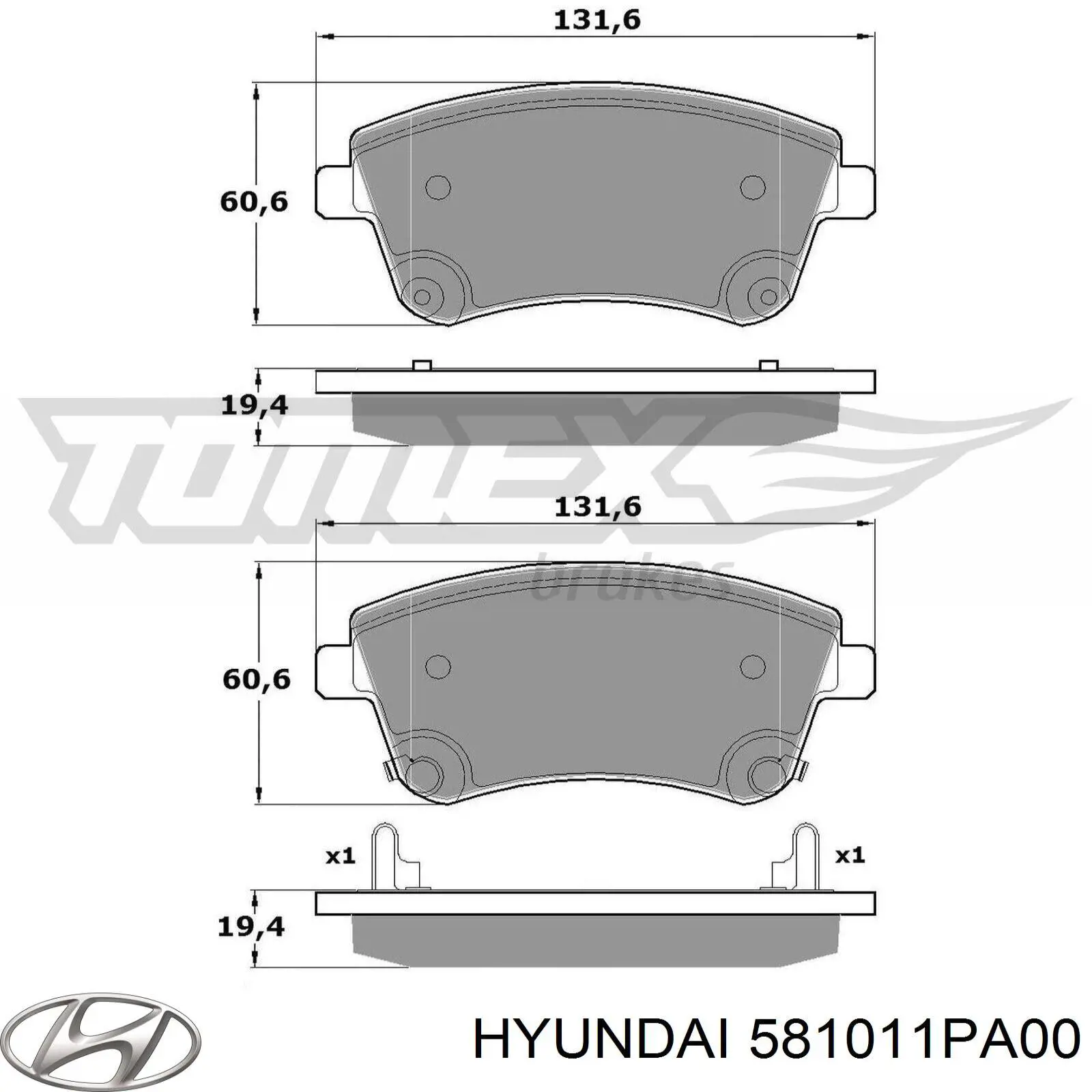 Колодки Hyundai/Kia 581011PA00 цена, от 31.35 USD