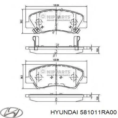 Тормозные колодки Hyundai/Kia 581011RA00