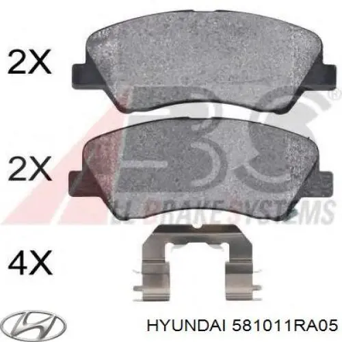 581011RA05 Hyundai/Kia передние тормозные колодки