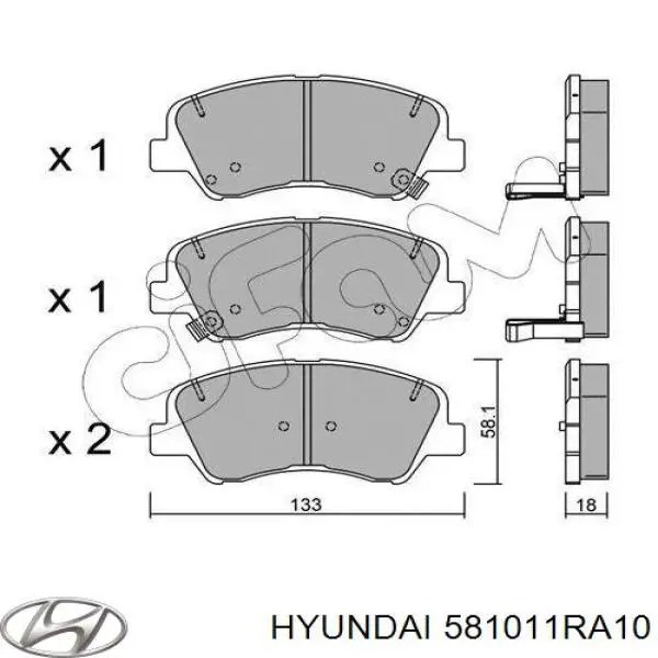 Compre 581011RA10 Hyundai/Kia Sapatas do freio dianteiras de disco
