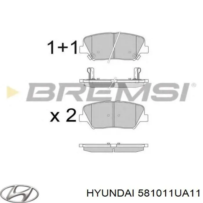 Колодки Hyundai/Kia 581011UA11 цена, от 27.87 USD