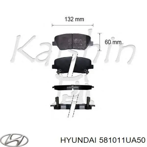 Передние тормозные колодки 581011UA50 Hyundai/Kia