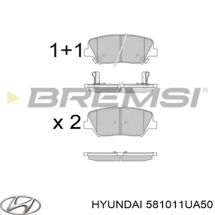 Передние тормозные колодки 581011UA50 Hyundai/Kia