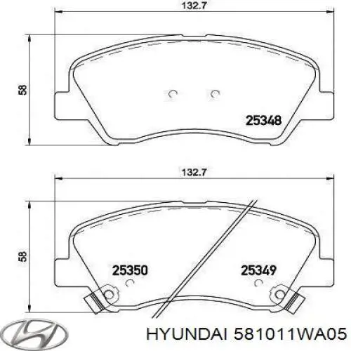 581011WA05 Hyundai/Kia Колодки передние