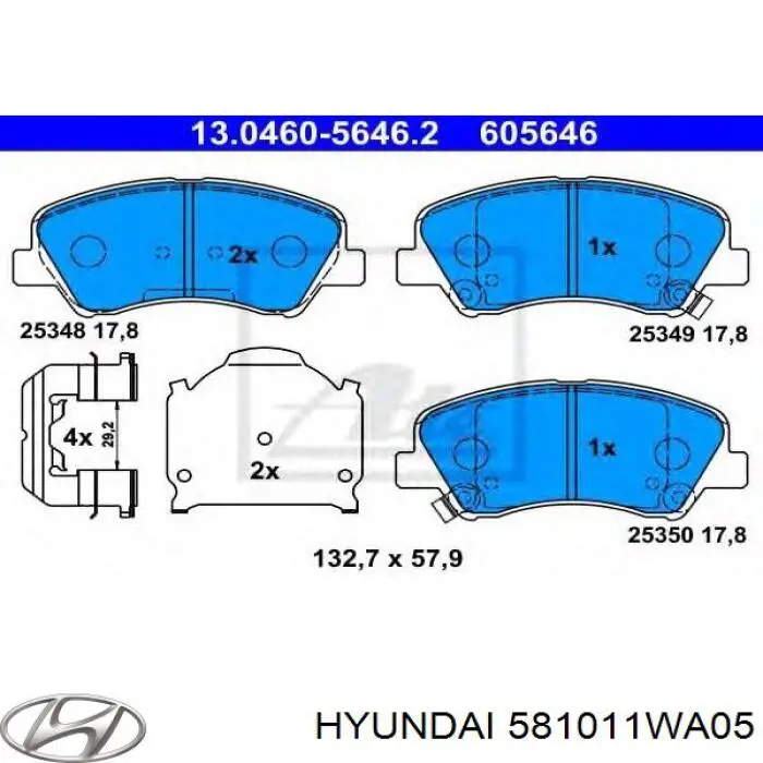 Колодки Hyundai/Kia 581011WA05 цена, от 23.03 USD
