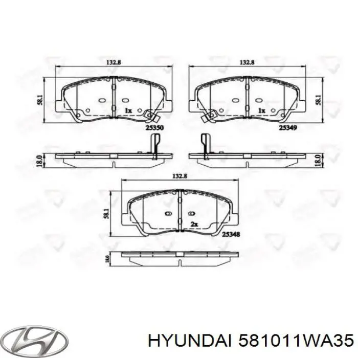 Колодки Hyundai/Kia 581011WA35 цена, от 26.93 USD