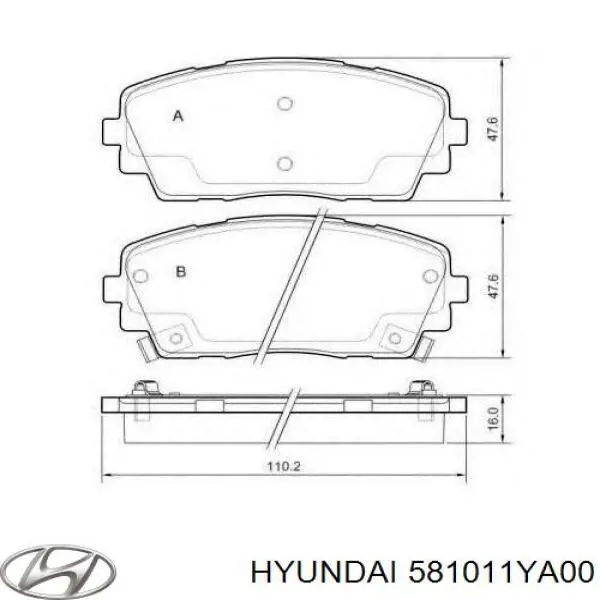 Купить 581011YA00 Hyundai/Kia Колодки тормозные