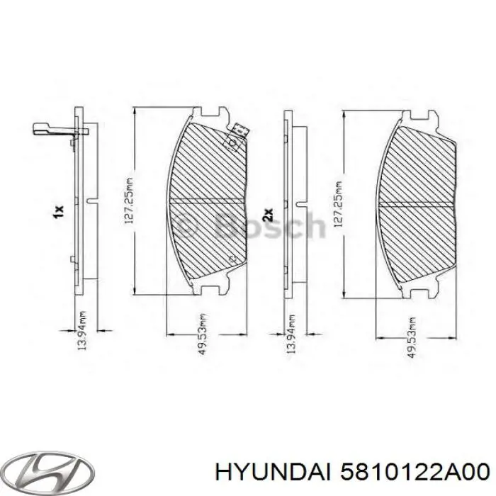 Колодки Hyundai/Kia 5810122A00 цена, от 14.16 USD
