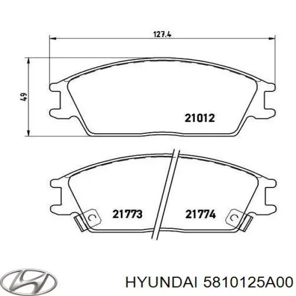 Купить 5810125A00 Hyundai/Kia Колодки тормозные