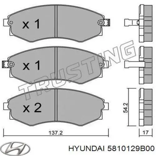 5810129B00 Hyundai/Kia колодки тормозные передние дисковые