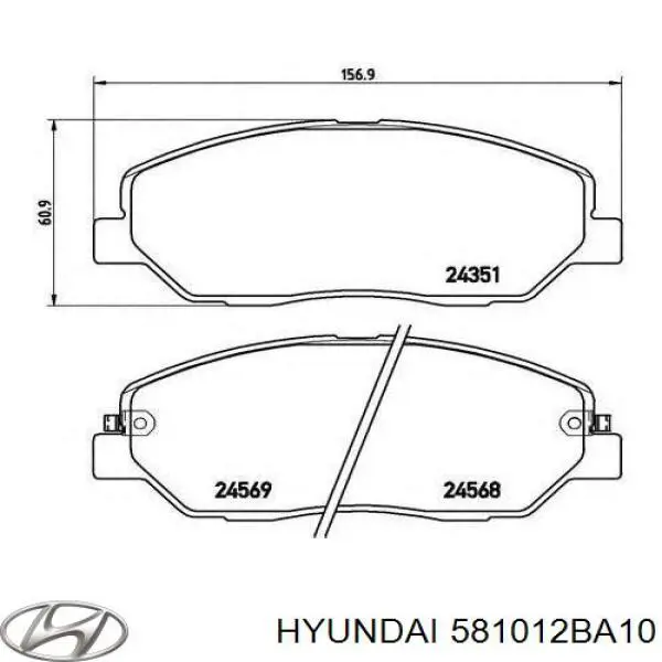 Колодки Hyundai/Kia 581012BA10 цена, от 21.44 USD