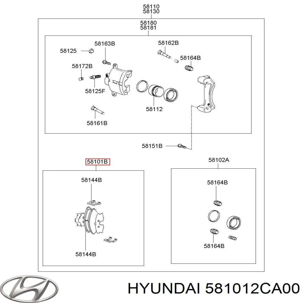 581012CA00 Hyundai/Kia передние тормозные колодки