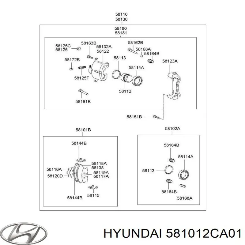 581012CA01 Hyundai/Kia колодки тормозные передние дисковые