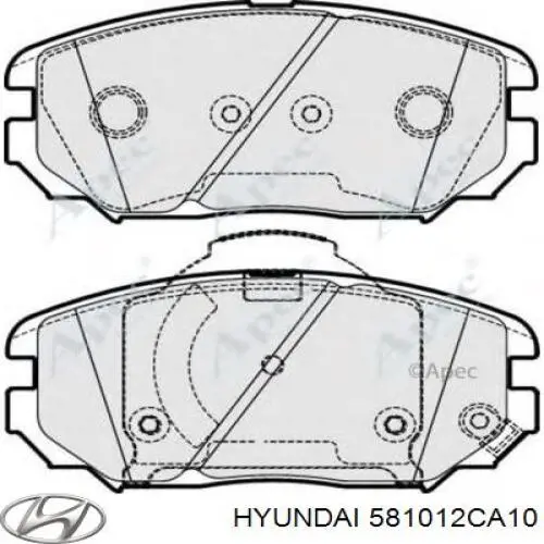 Колодки Hyundai/Kia 581012CA10 цена, от 17.60 USD