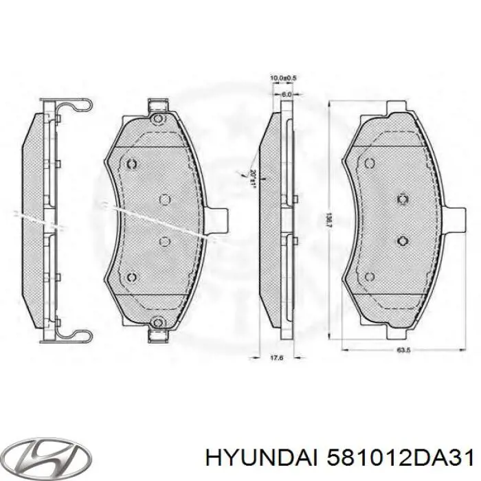 Купить 581012DA31 Hyundai/Kia Колодки тормозные