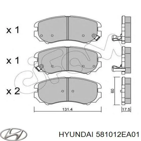 581012EA01 Hyundai/Kia колодки тормозные передние дисковые