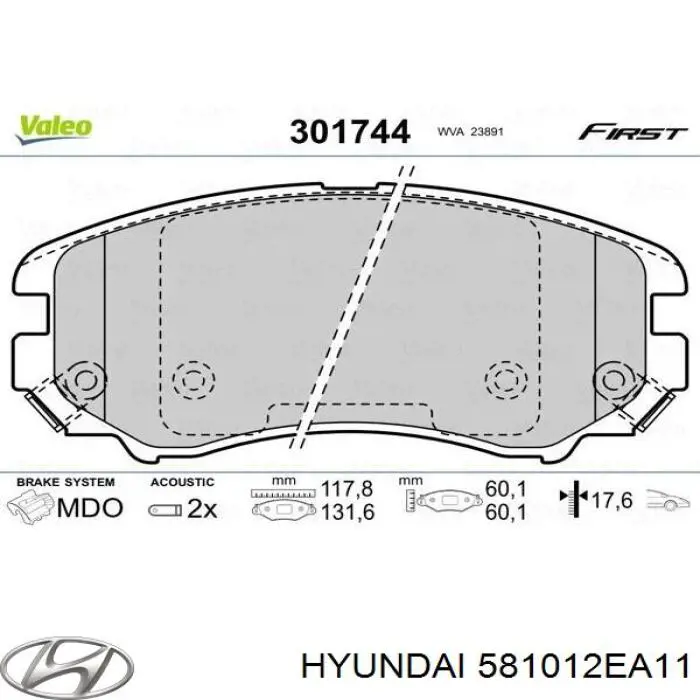 Compre 581012EA11 Hyundai/Kia Sapatas do freio dianteiras de disco