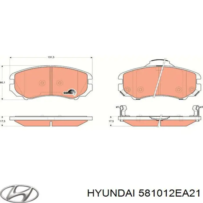 Купить 581012EA21 Hyundai/Kia Колодки тормозные