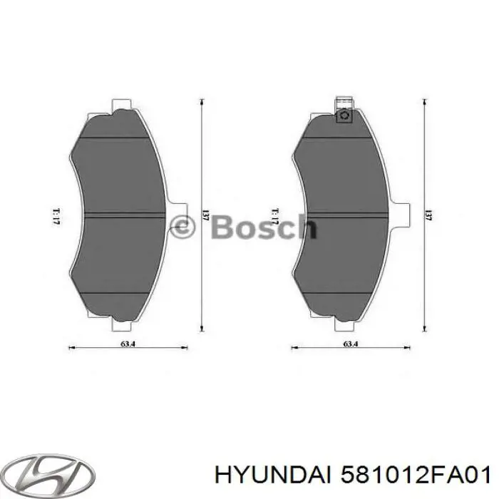 Колодки Hyundai/Kia 581012FA01 цена, от 16.47 USD