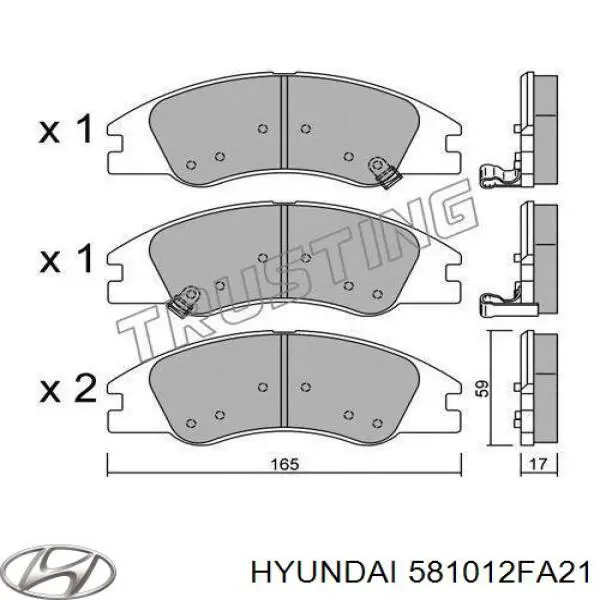 Колодки Hyundai/Kia 581012FA21 цена, от 30.05 USD