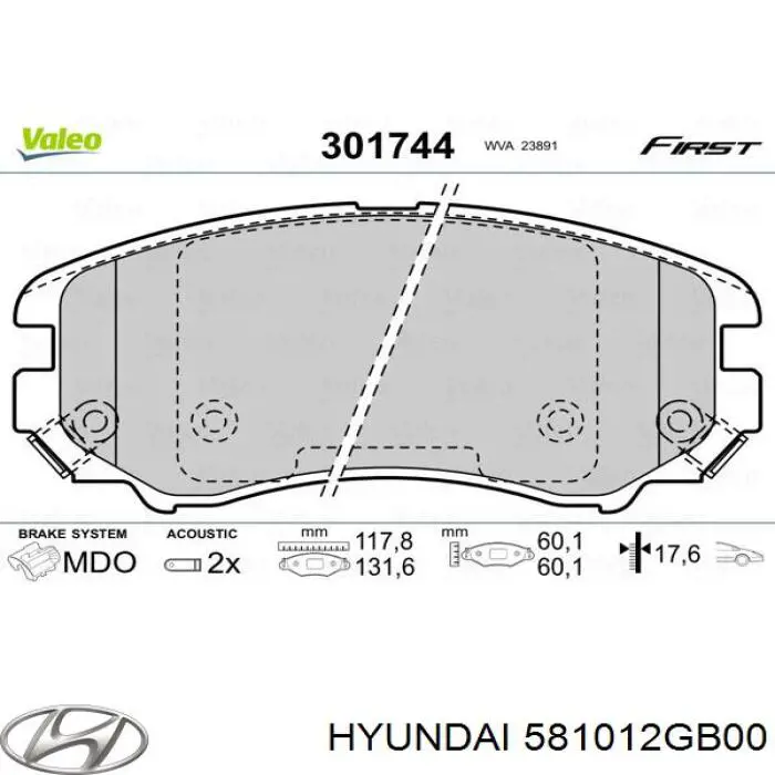 Колодки Hyundai/Kia 581012GB00 цена, от 15.41 USD