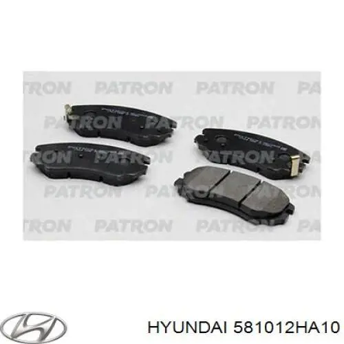 Sapatas do freio dianteiras de disco Hyundai/Kia 581012HA10