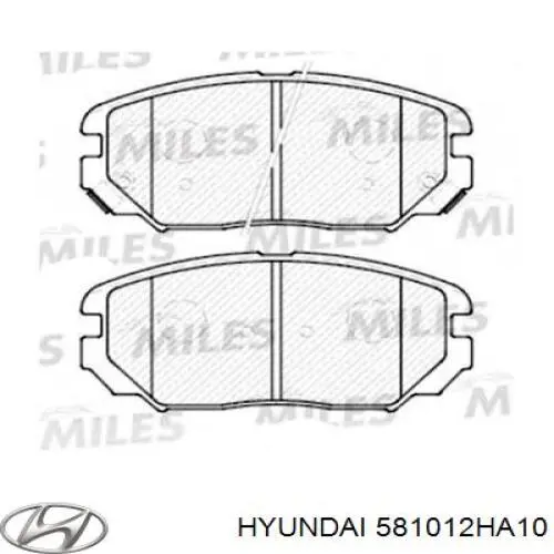 581012HA10 Hyundai/Kia Sapatas do freio dianteiras de disco