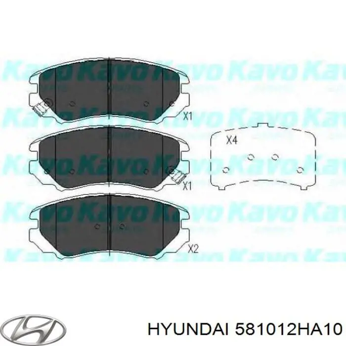 581012HA10 Hyundai/Kia Sapatas do freio dianteiras de disco