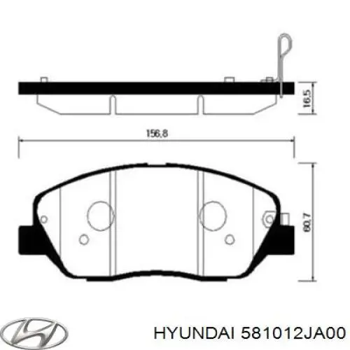 Передние тормозные колодки 581012JA00 Hyundai/Kia