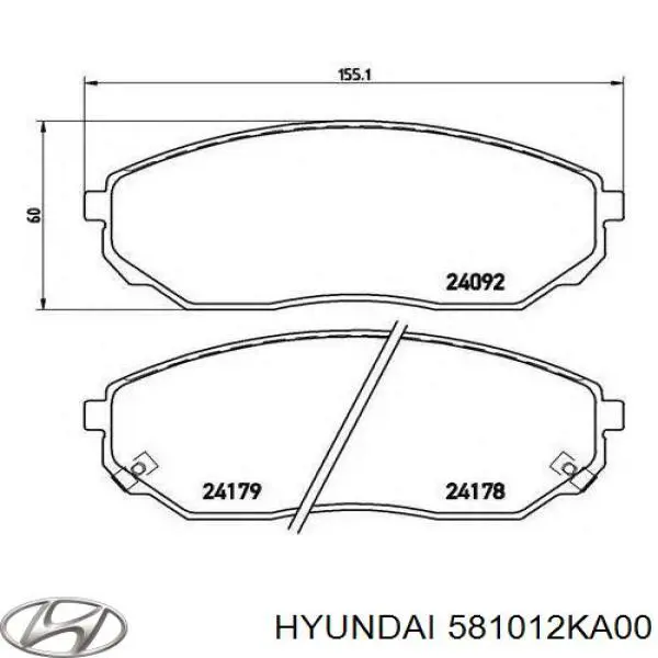 581012KA00 Hyundai/Kia передние тормозные колодки