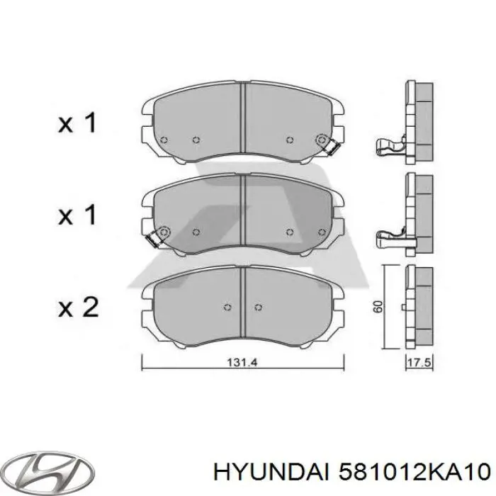 581012KA10 Hyundai/Kia колодки тормозные передние дисковые