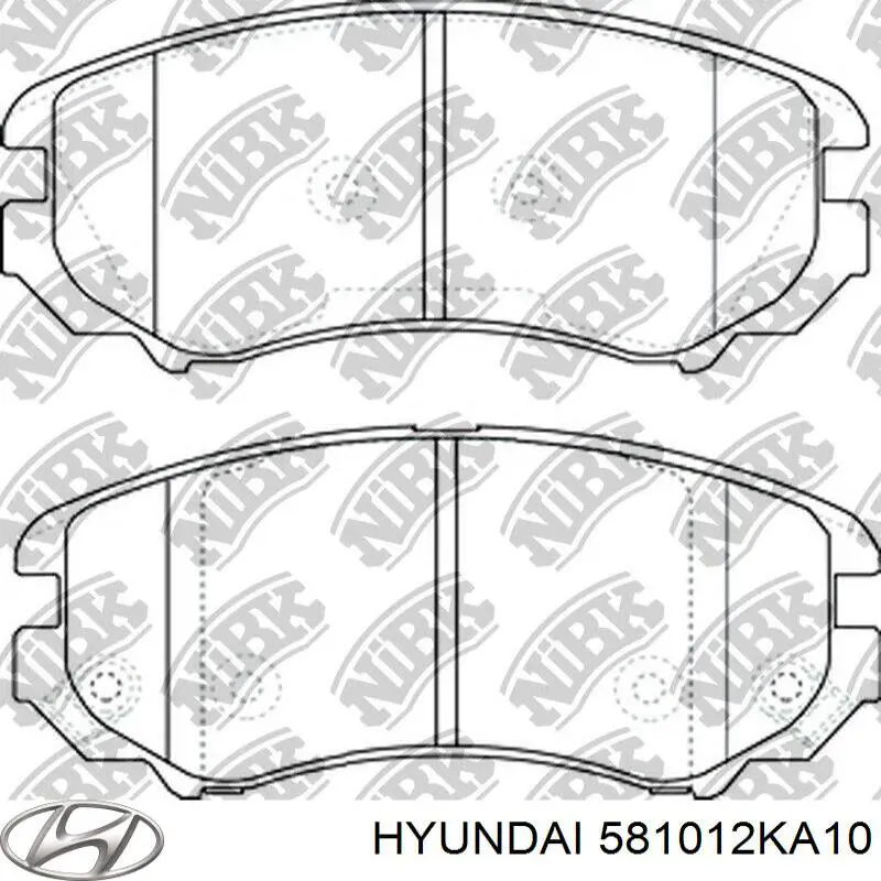 Sapatas do freio dianteiras de disco Hyundai/Kia 581012KA10