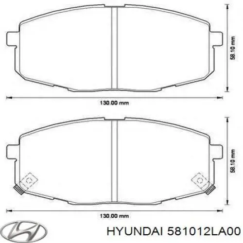 Купить 581012LA00 Hyundai/Kia Колодки тормозные