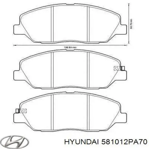 Передние тормозные колодки 581012PA70 Hyundai/Kia