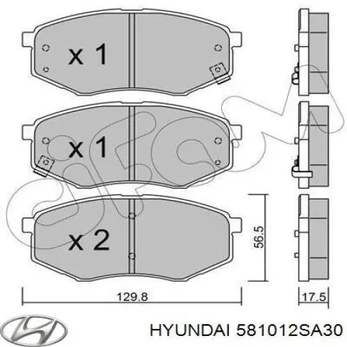 Передние тормозные колодки 581012SA30 Hyundai/Kia