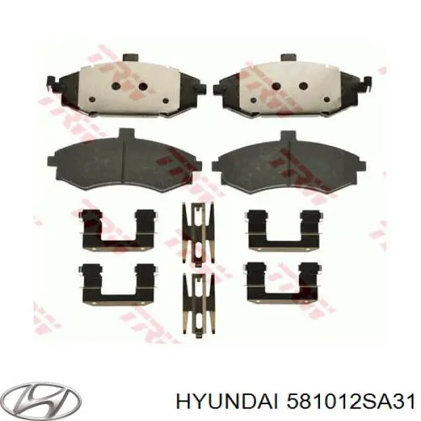 Передние тормозные колодки 581012SA31 Hyundai/Kia