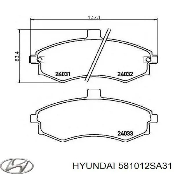Колодки Hyundai/Kia 581012SA31 цена, от 16.47 USD