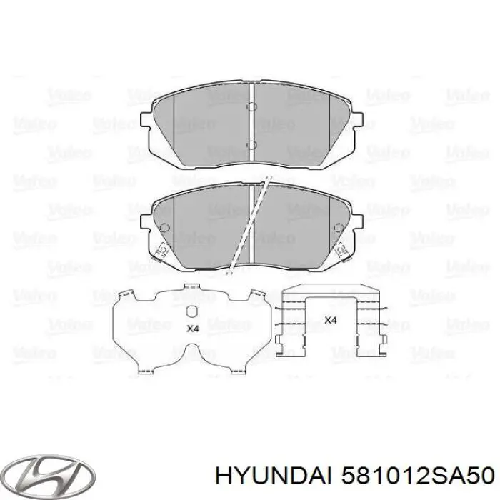 581012SA50 Hyundai/Kia sapatas do freio dianteiras de disco