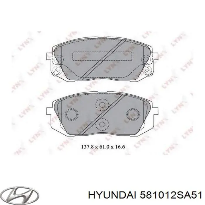 Купить 581012SA51 Hyundai/Kia Колодки тормозные