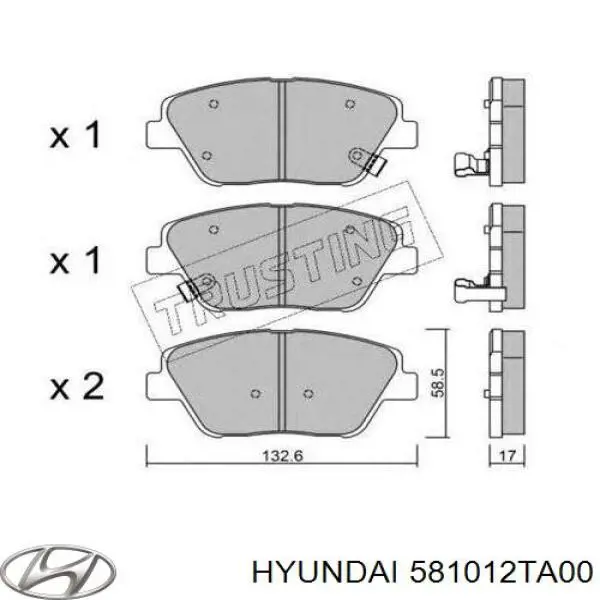581012TA00 Hyundai/Kia передние тормозные колодки
